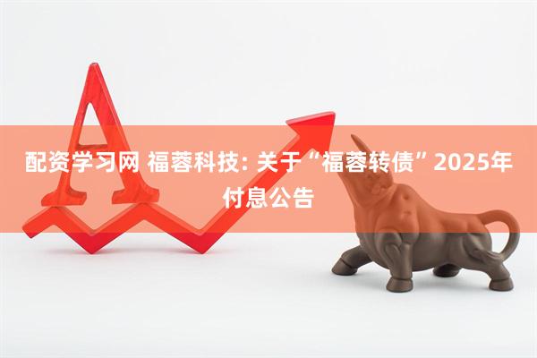 配资学习网 福蓉科技: 关于“福蓉转债”2025年付息公告