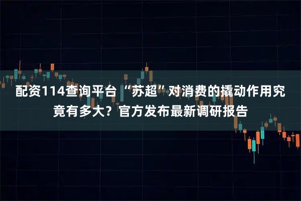配资114查询平台 “苏超”对消费的撬动作用究竟有多大？官方发布最新调研报告